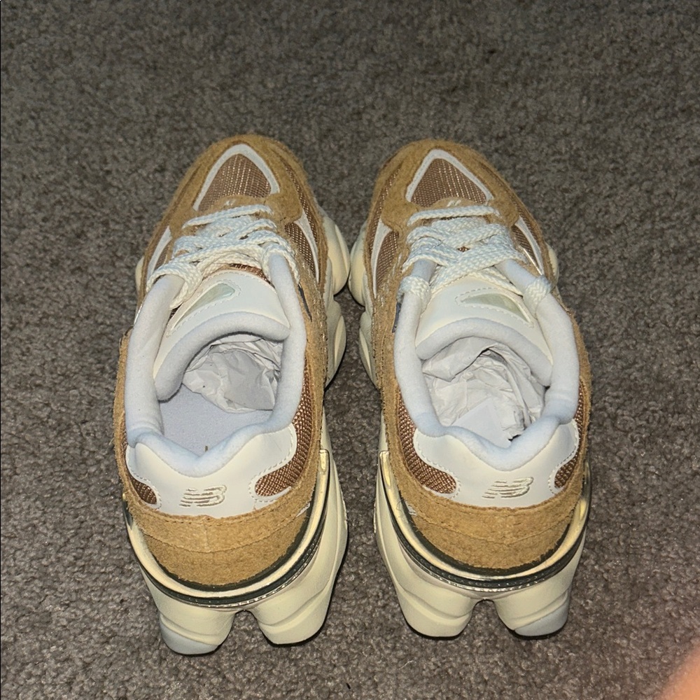 New Balance- Chunky Beige and White Fashion Sneakers - Picture 4 of 7